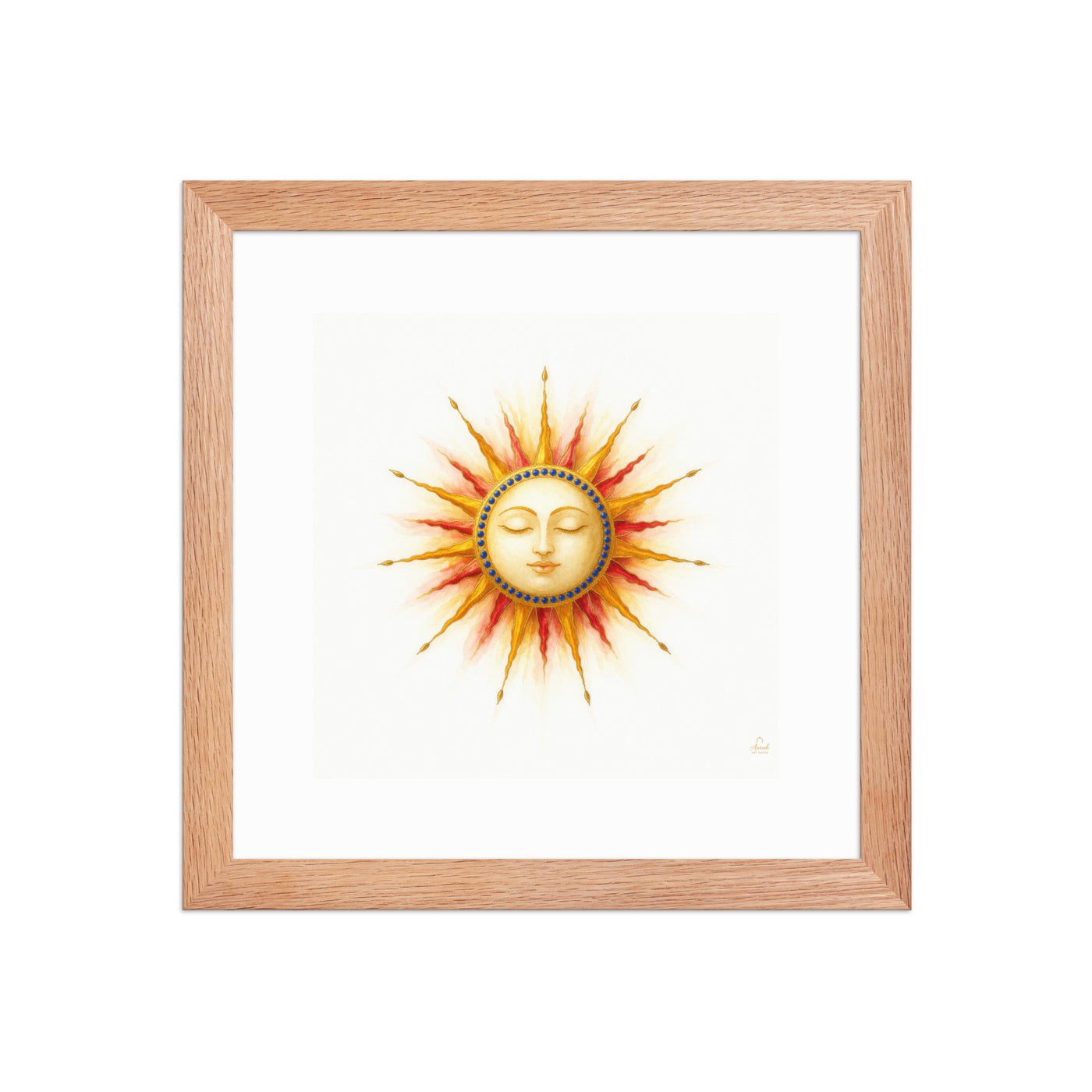 Mughal Celestial Sun Face Canvas Art – Golden Cosmic Wall Decor — view 2
