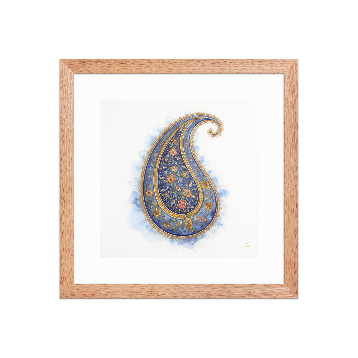 Boteh Paisley Mughal Wall Art | Persian Inspired Floral Print for Elegant Home Decor — view 9