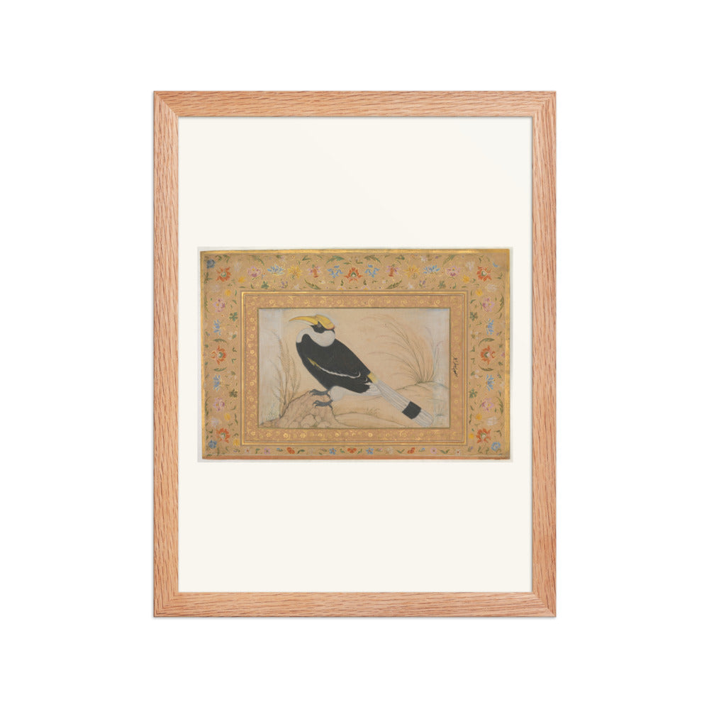 Great Hornbill — Shah Jahan Album Folio | Restored Mughal Wall Art — view 4