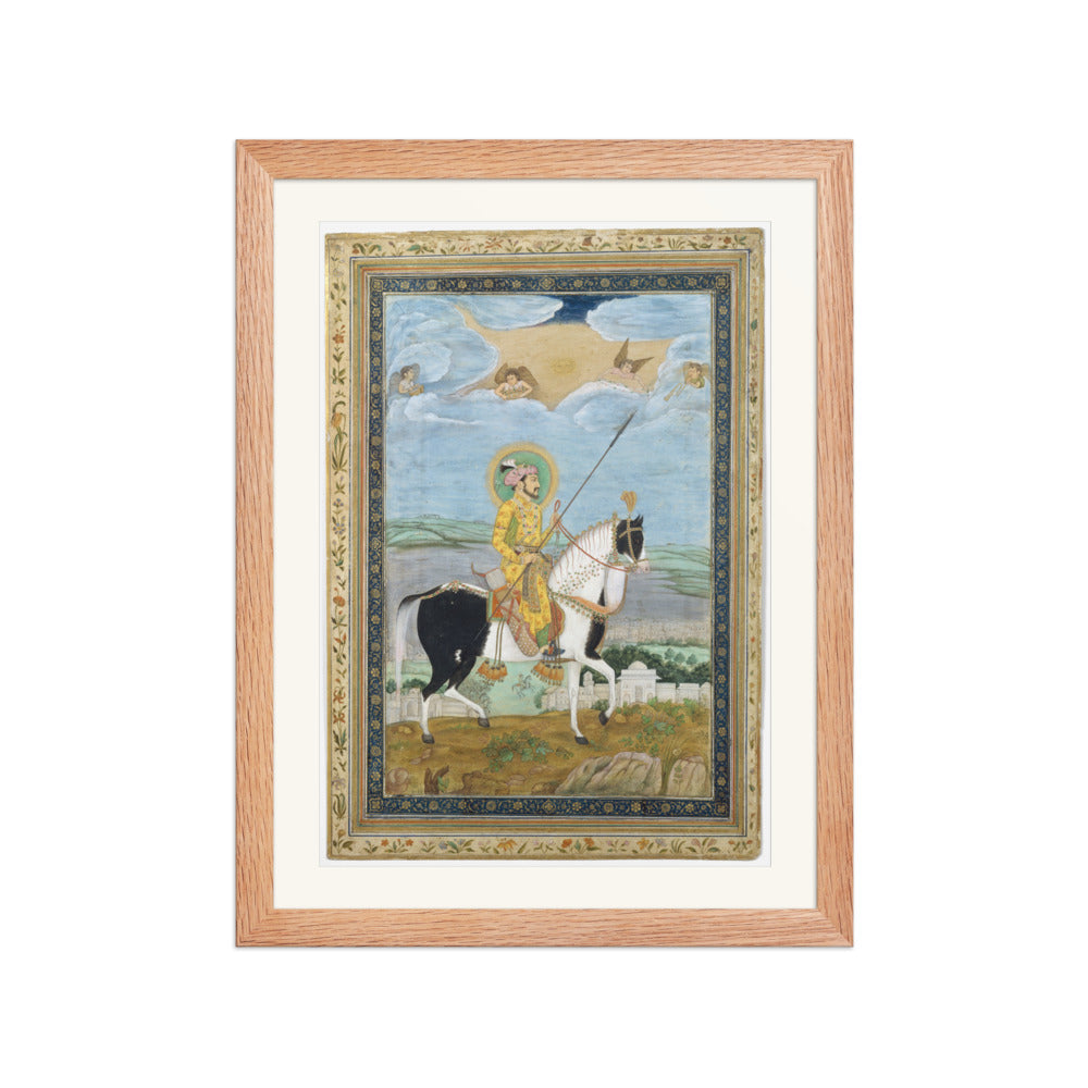 Portrait of Shah Jahan on Horseback | Restored Mughal Wall Art — view 4