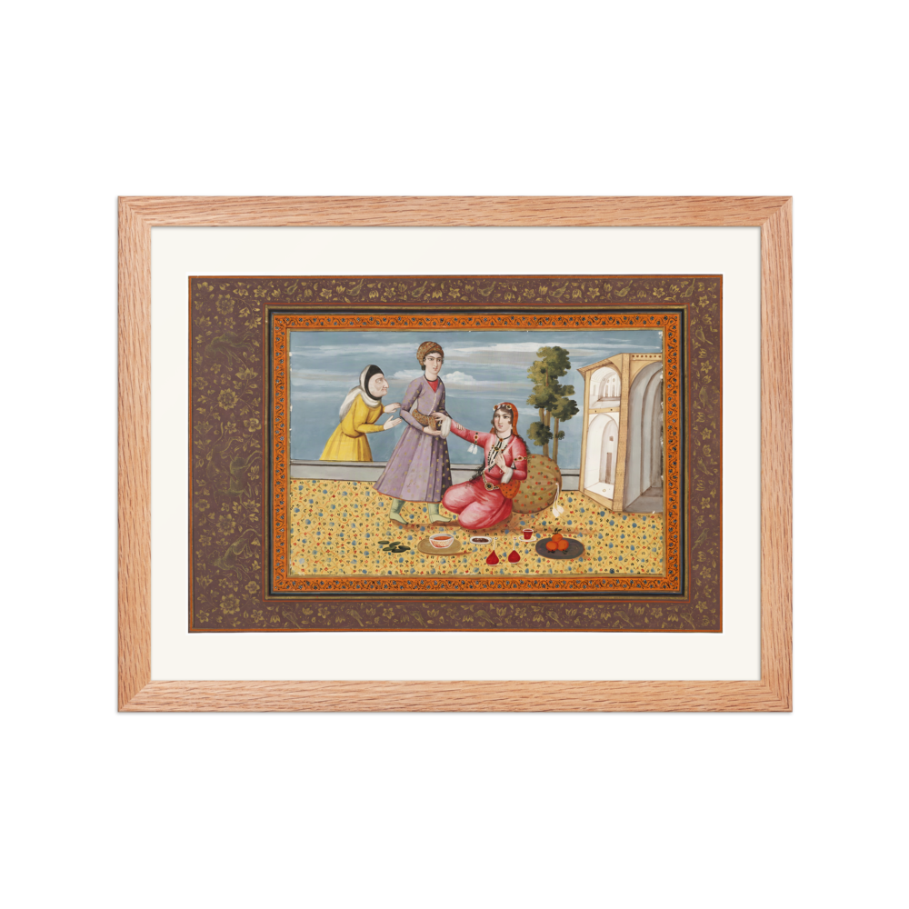 Siyavush in Sudaba's Chamber | Restored Persian Miniature — view 2