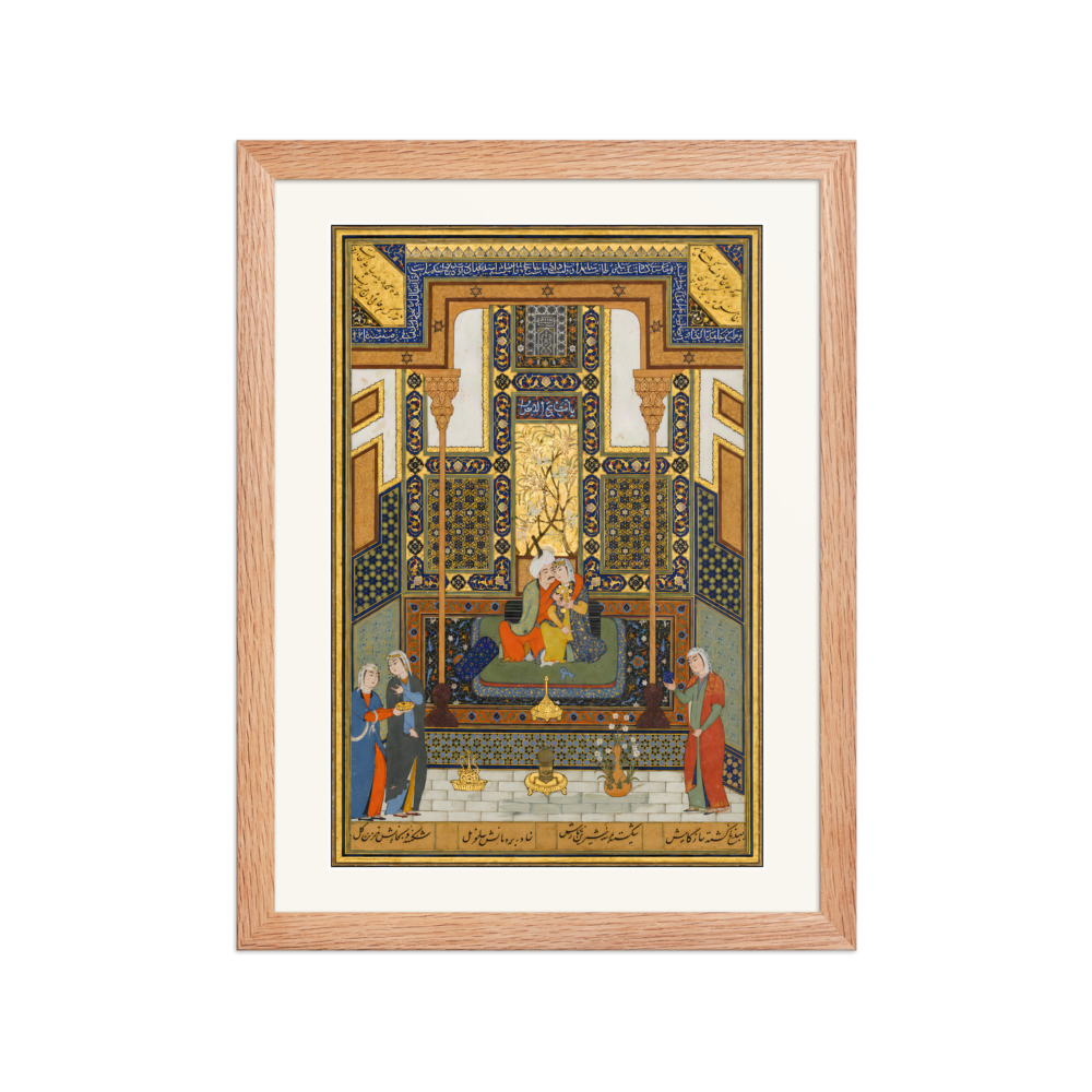The Marriage of Khusrau and Shirin — Herat, 1525 | Restored Persian Wall Art — view 2