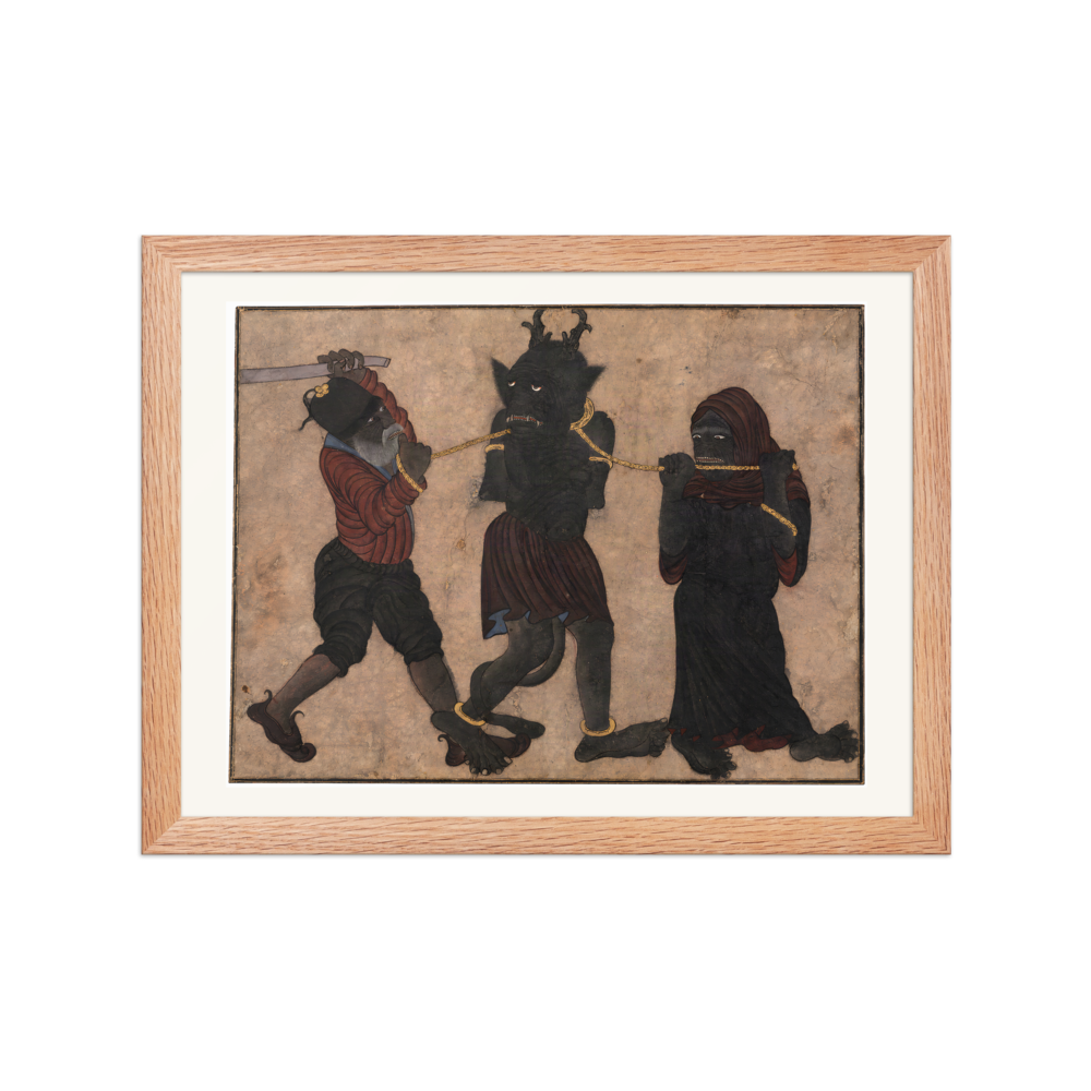 Demon in Chains — Timurid Album Leaf | Restored Persian Wall Art — view 2