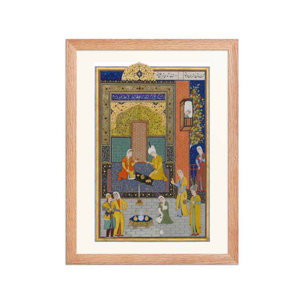 Bahram Gur in the Yellow Palace on Sunday — Herat, 1525 | Restored Persian Wall Art — view 2
