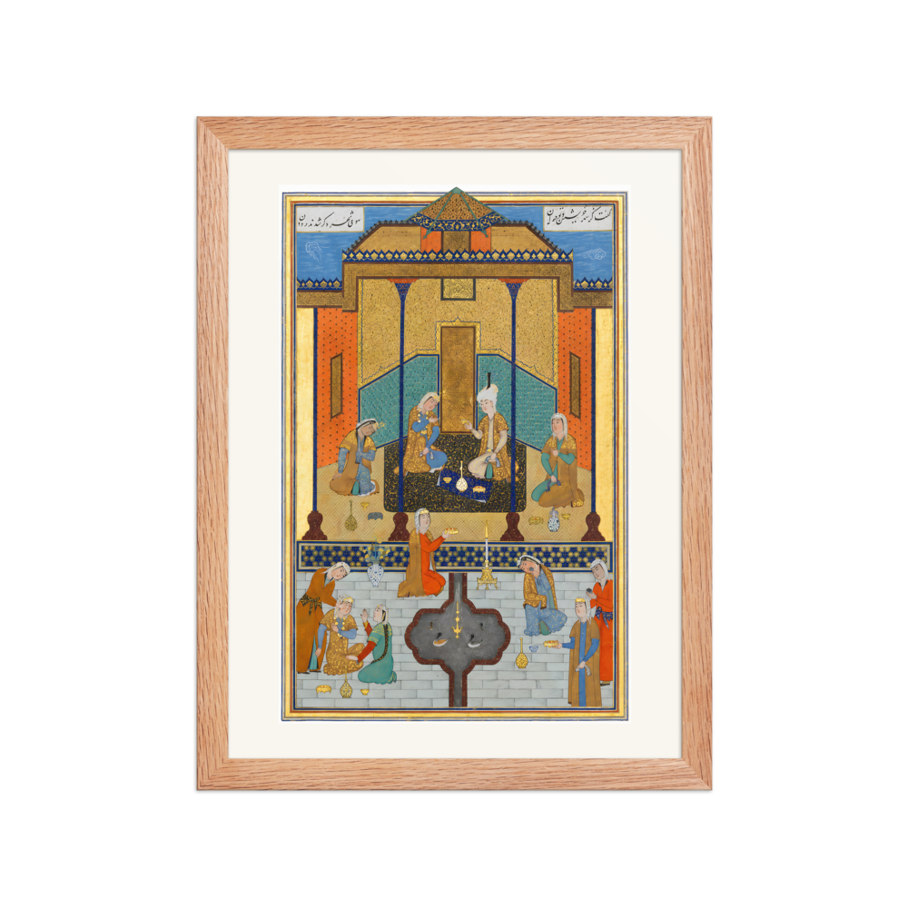 Bahram Gur in the Sandal Palace on Thursday — Herat, 1525 | Restored Persian Wall Art — view 2