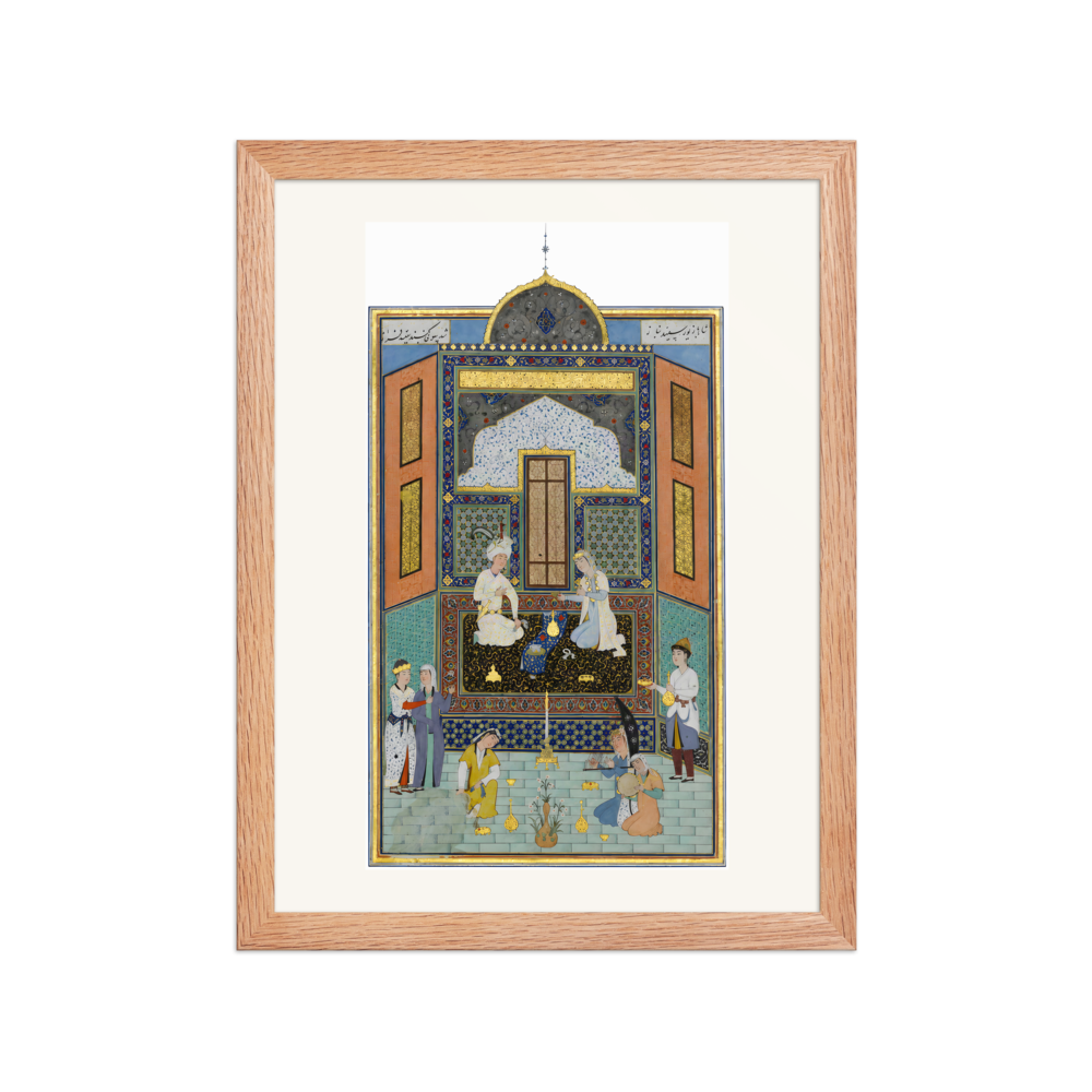 Bahram Gur in the White Palace on Friday — Herat, 1525 | Restored Persian Wall Art — view 2