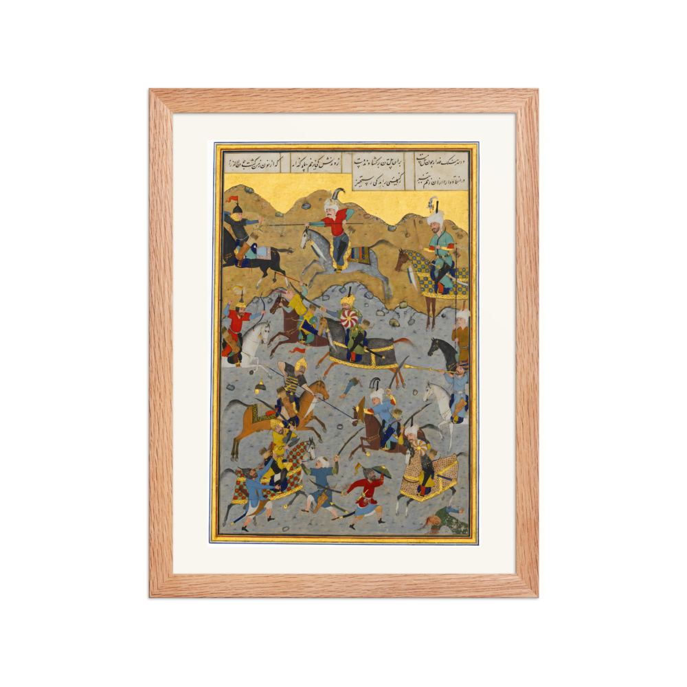 The Battle between Alexander and Darius — Herat, 1525 | Restored Persian Wall Art — view 2