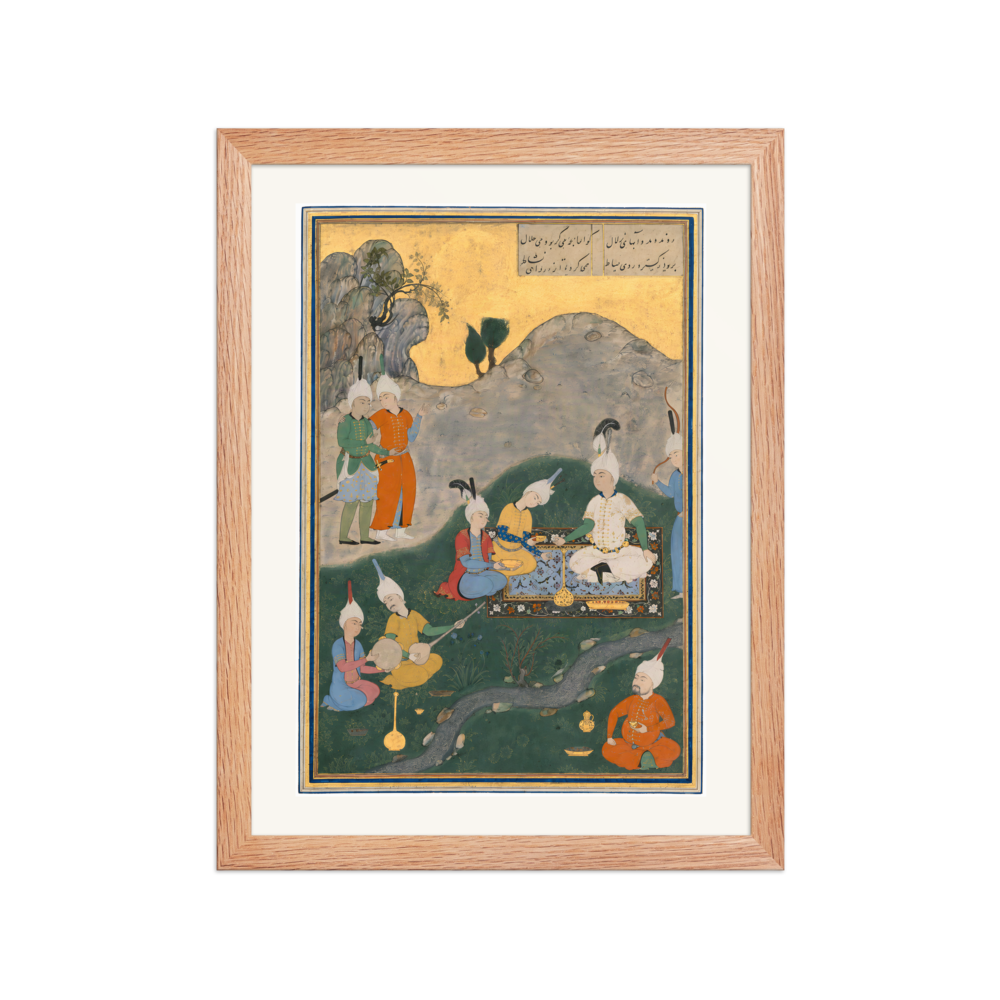 Alexander at a Banquet — Herat, 1525 | Restored Persian Wall Art — view 2