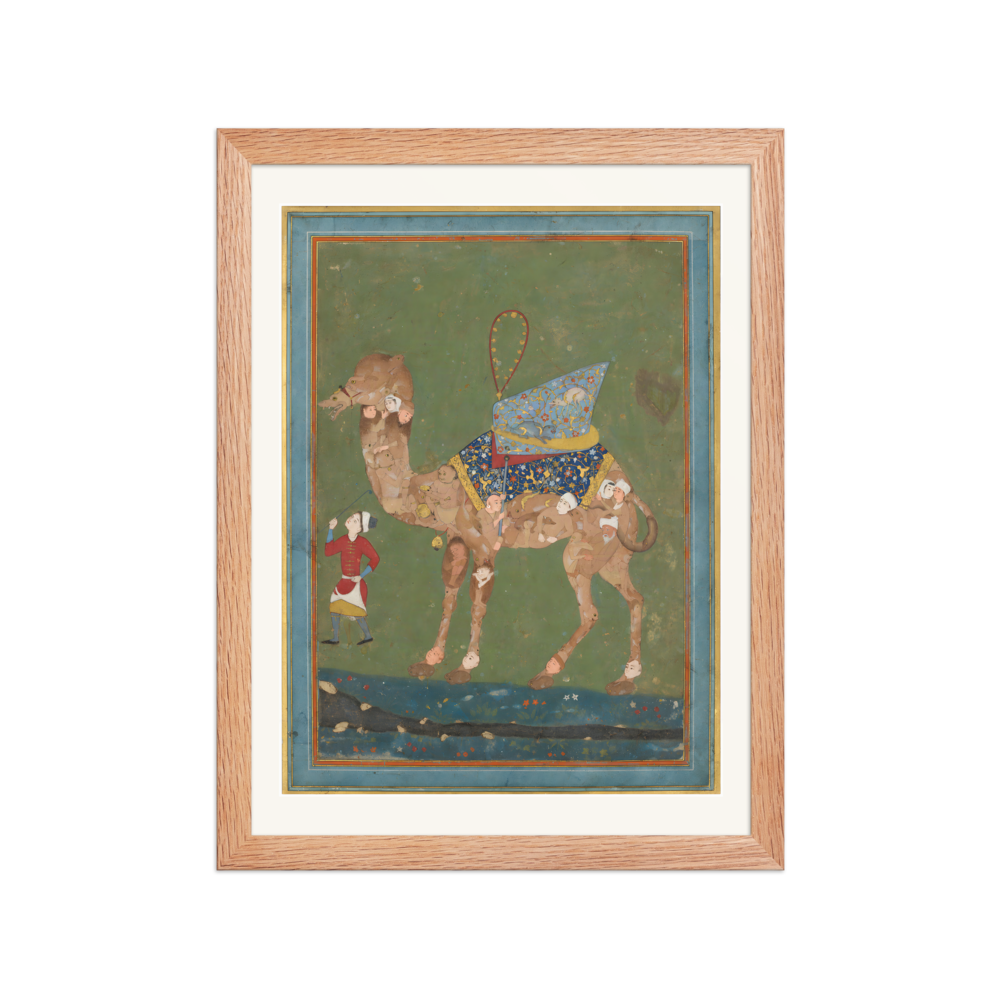 Composite Camel with Attendant — Khurasan | Restored Persian Wall Art — view 2