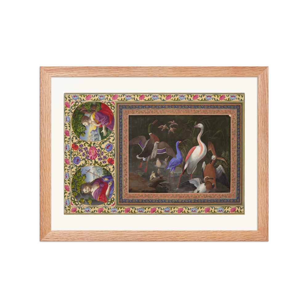 Aquatic Birds at a Pool — Davis Album | Restored Persian Wall Art — view 2