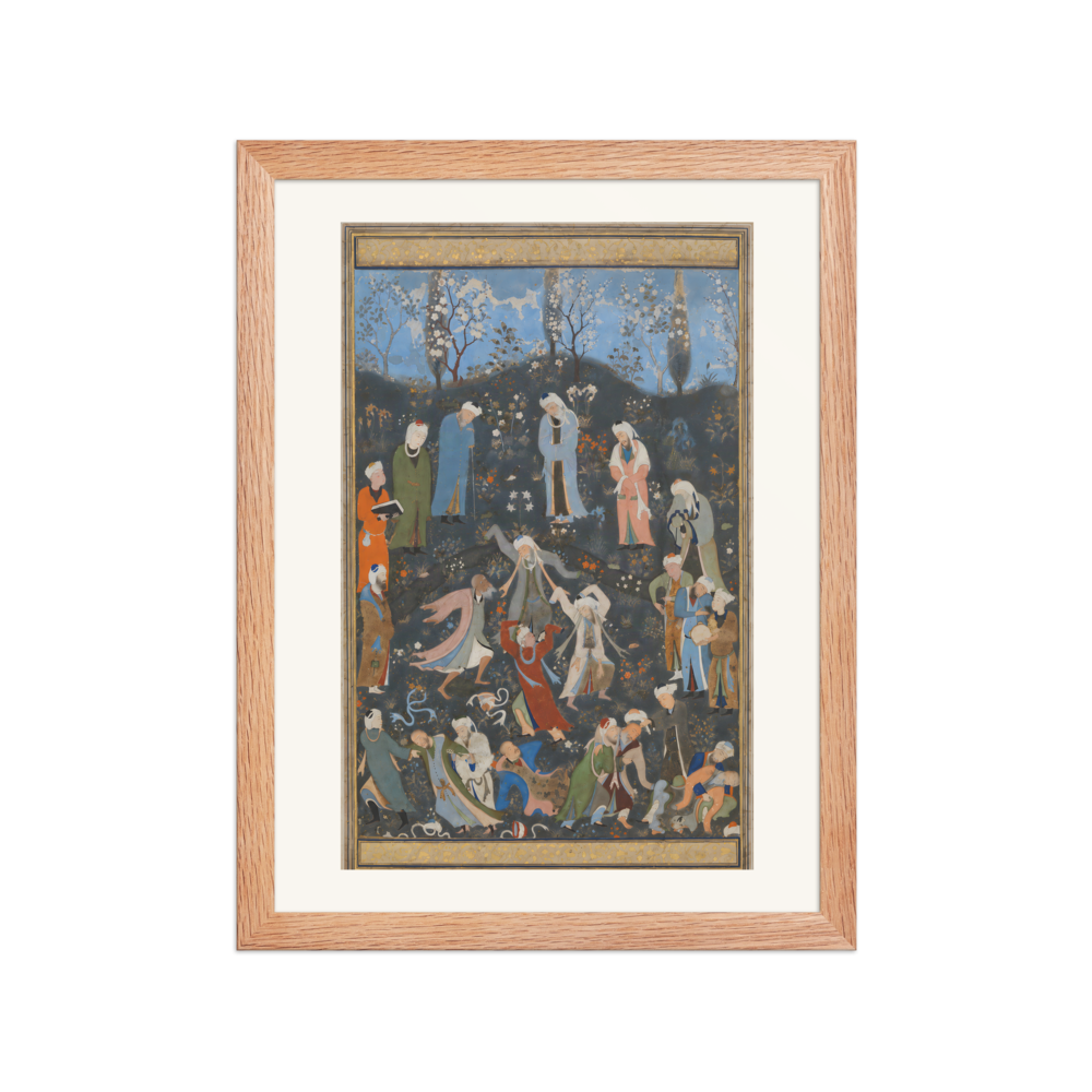 Dancing Dervishes — Divan of Hafiz, Herat | Restored Persian Wall Art — view 2