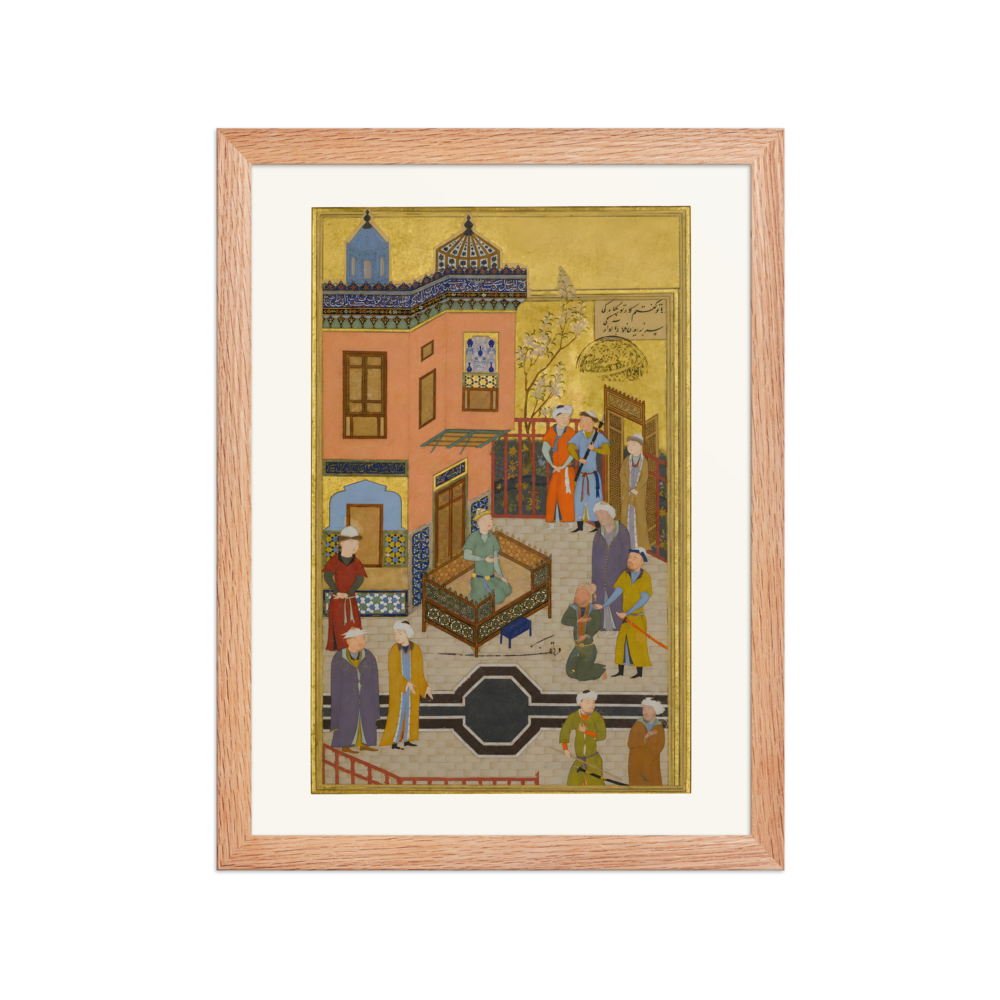 The Beggar Who Loved a Prince — Mantiq al-Tayr, Herat | Restored Persian Wall Art — view 2