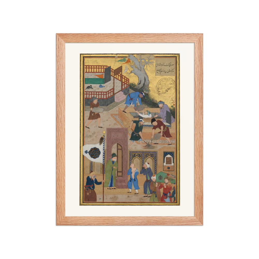 Funeral Procession — Mantiq al-Tayr, Herat | Restored Persian Wall Art — view 2