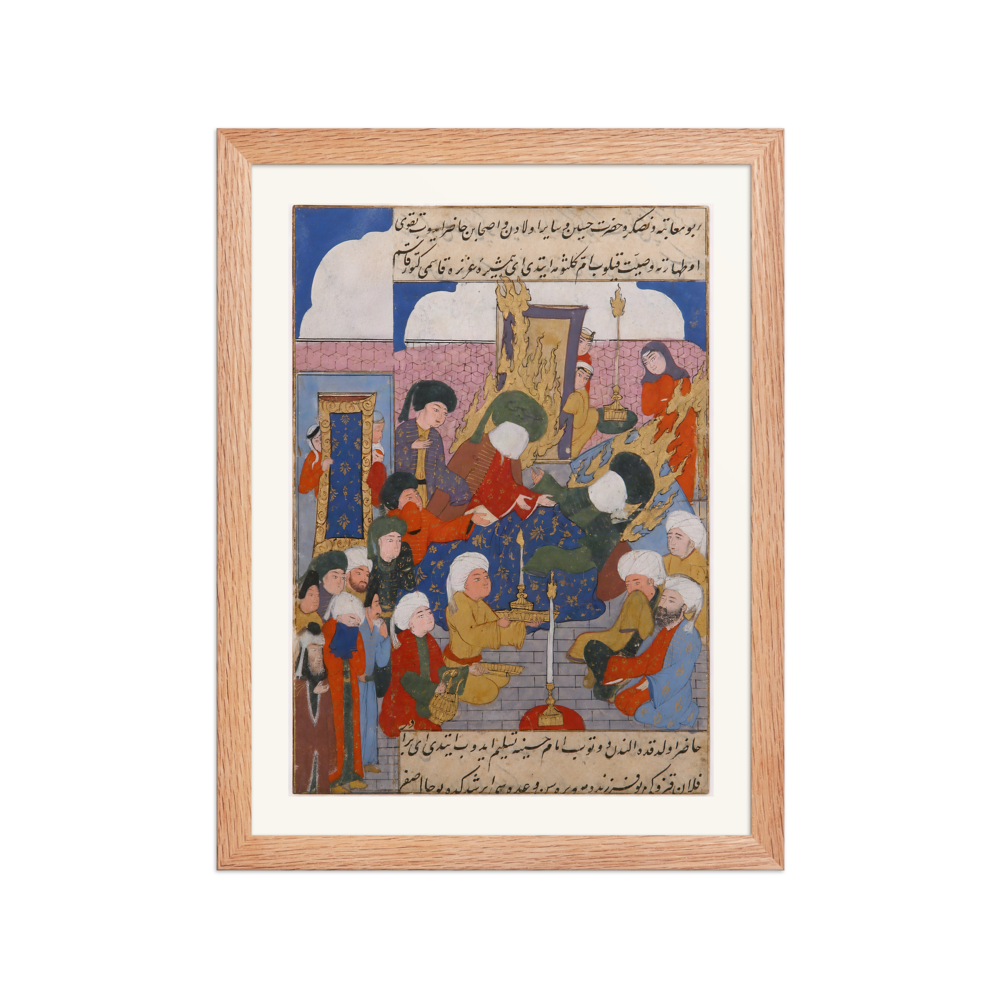 Husayn at the Bedside of Hasan — Ottoman Garden of the Blessed | Restored Persian Wall Art — view 2