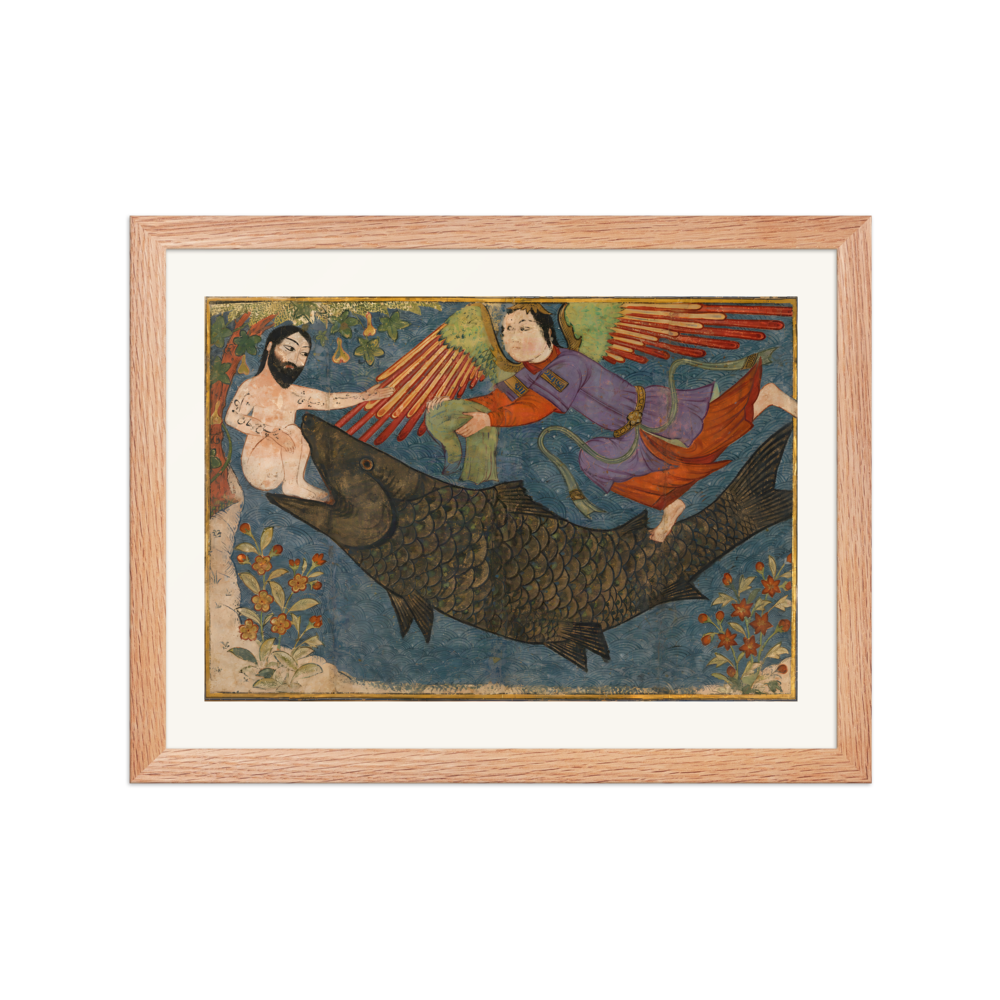Jonah and the Whale — Ilkhanid Iran, about 1400 | Restored Persian Wall Art — view 2