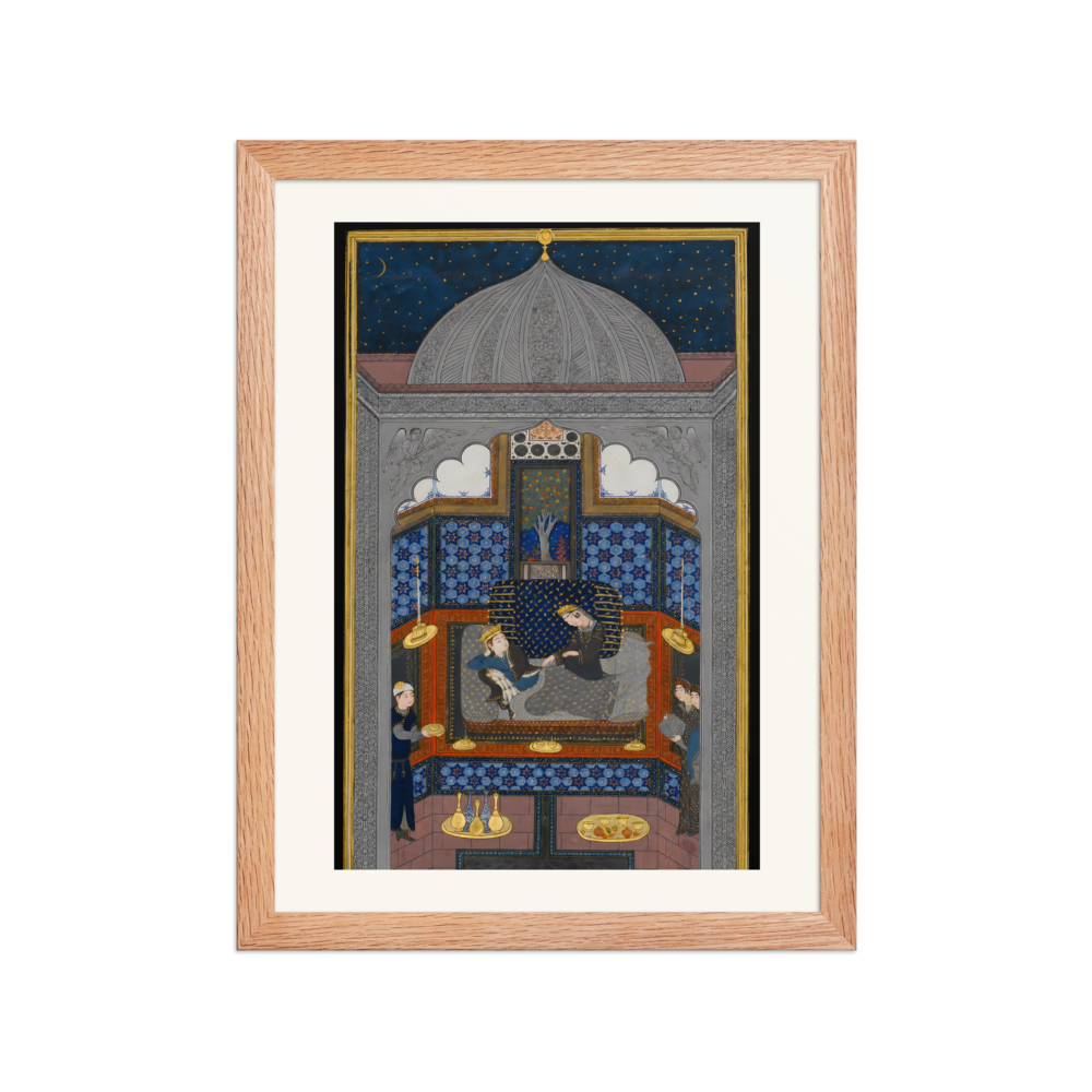 Bahram Gur in the Dark Palace — Khamsa of Nizami, Herat 1430 | Restored Persian Wall Art — view 2