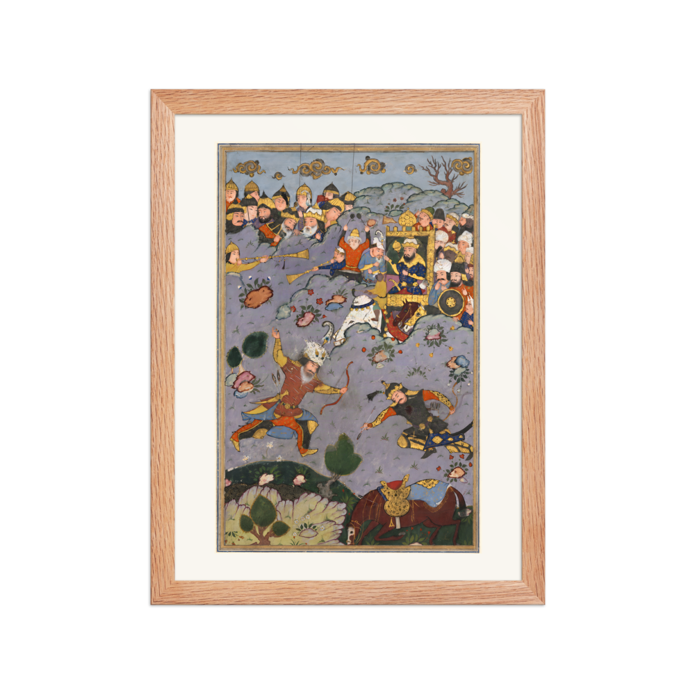 Rustam Shoots Ashkabus — Shiraz Shahnama | Restored Persian Wall Art — view 2