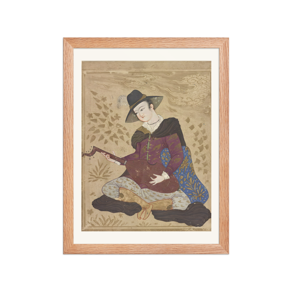 Young Man in European Dress Playing a Lute — view 2