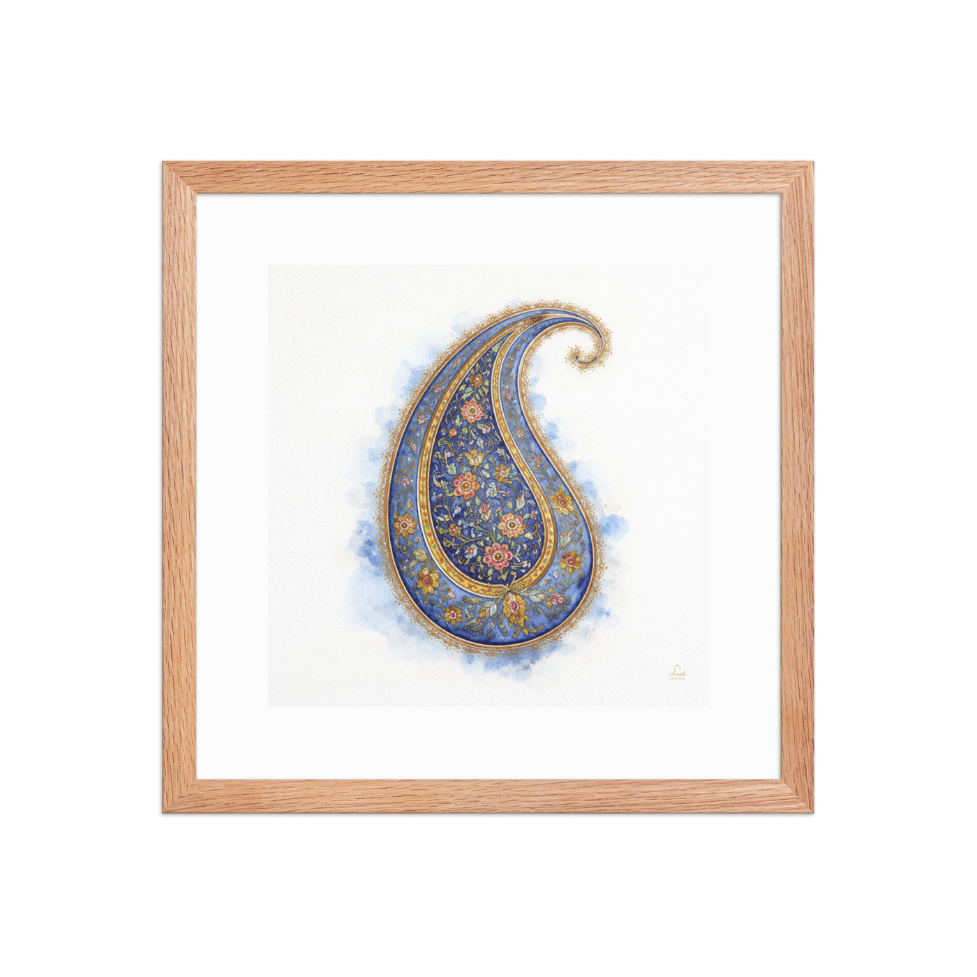 Boteh Paisley Mughal Wall Art | Persian Inspired Floral Print for Elegant Home Decor — view 10