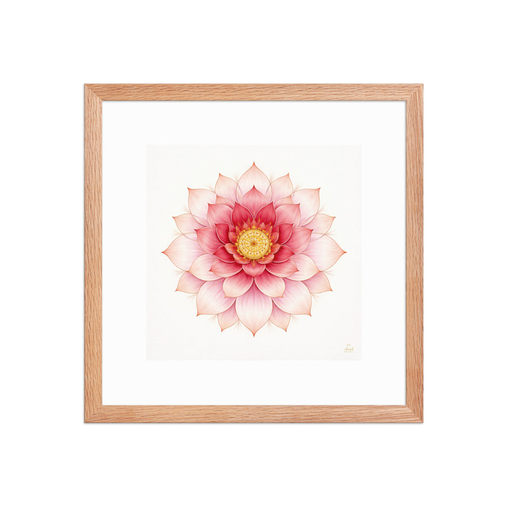 Rosette of Noor – Mughal Lotus Mandala Canvas in Pink and Gold — view 8