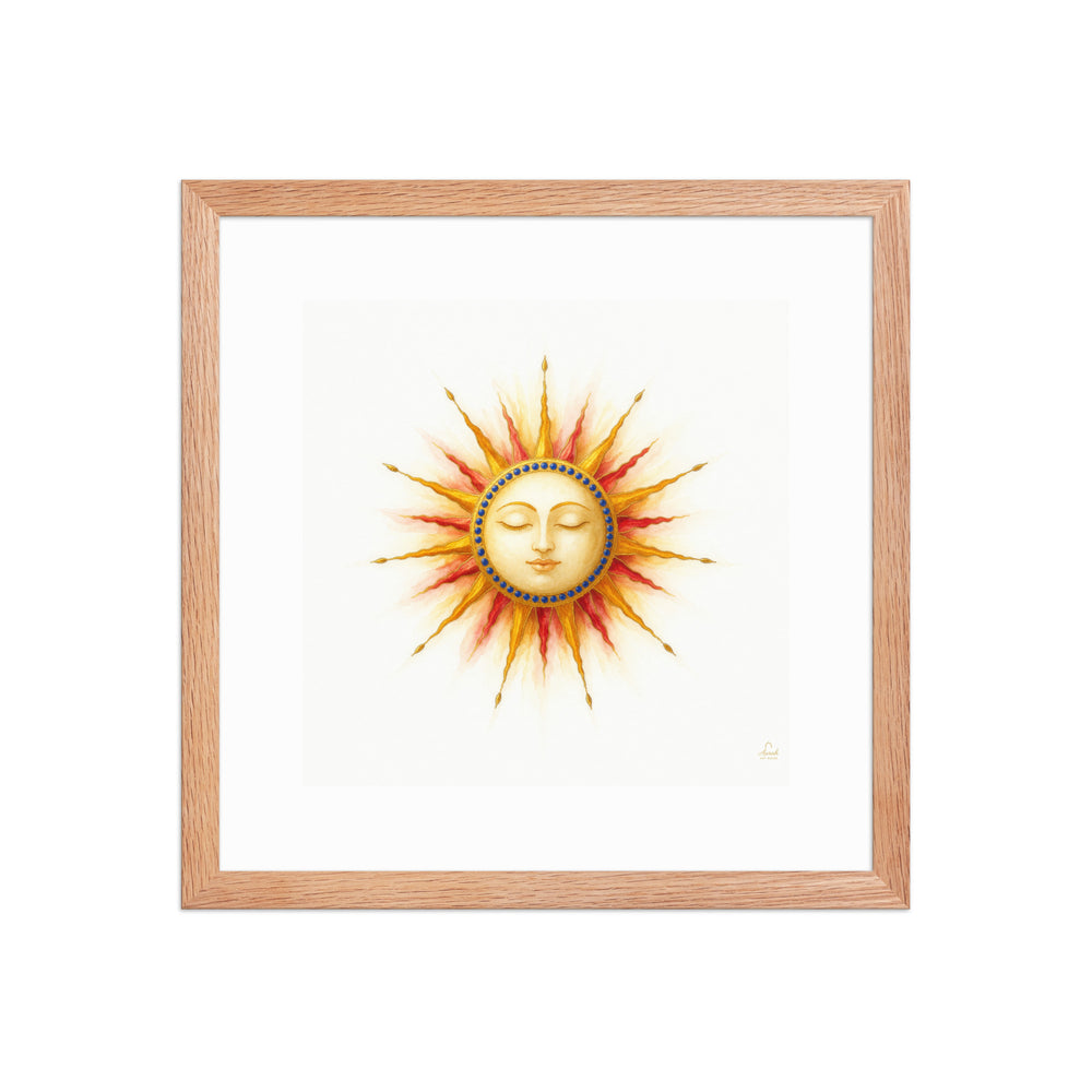 Mughal Celestial Sun Face Canvas Art – Golden Cosmic Wall Decor — view 5