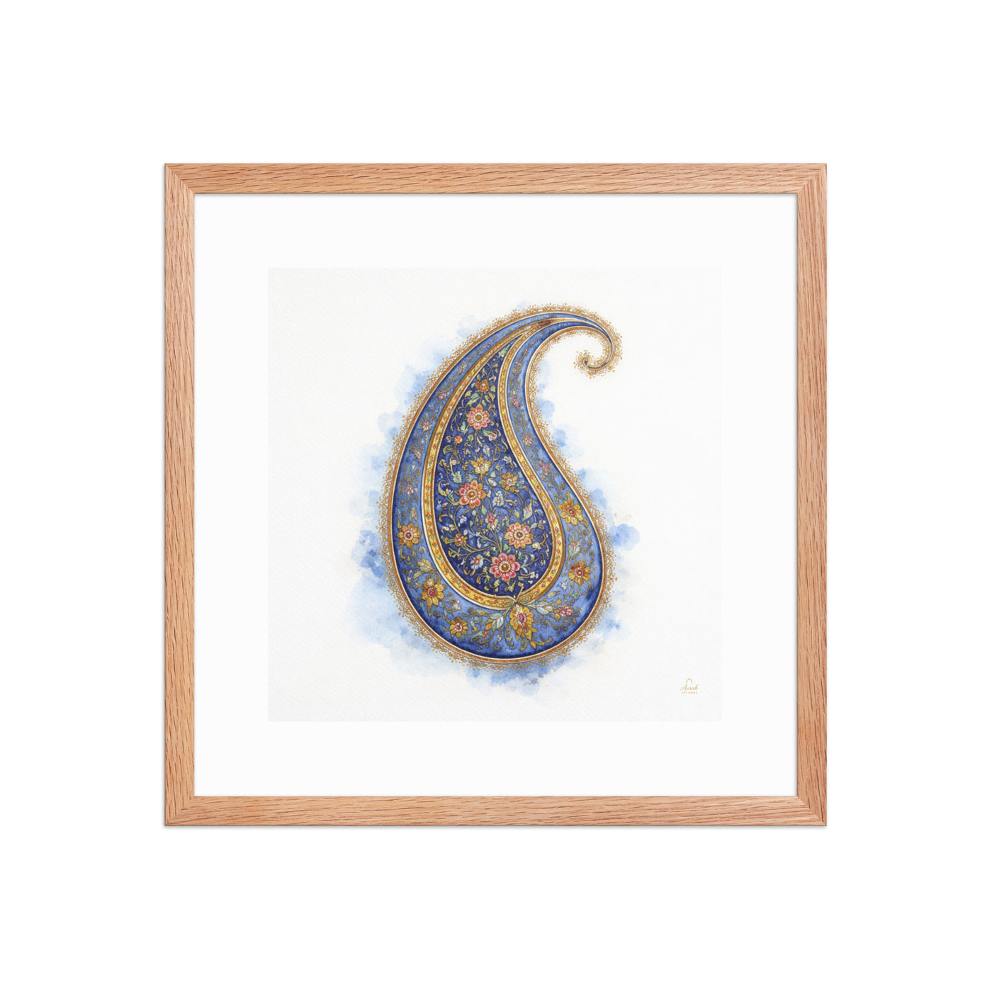 Boteh Paisley Mughal Wall Art | Persian Inspired Floral Print for Elegant Home Decor — view 11