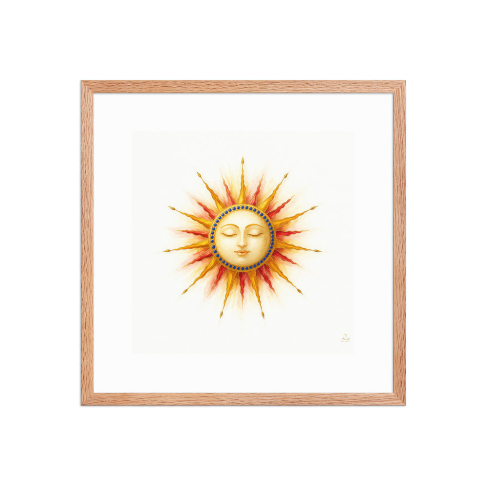 Mughal Celestial Sun Face Canvas Art – Golden Cosmic Wall Decor — view 8