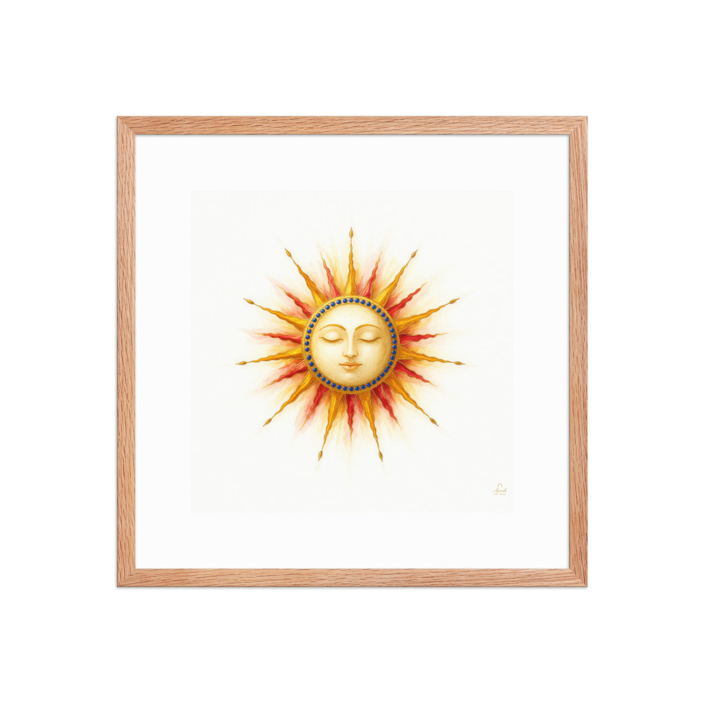 Mughal Celestial Sun Face Canvas Art – Golden Cosmic Wall Decor — view 8