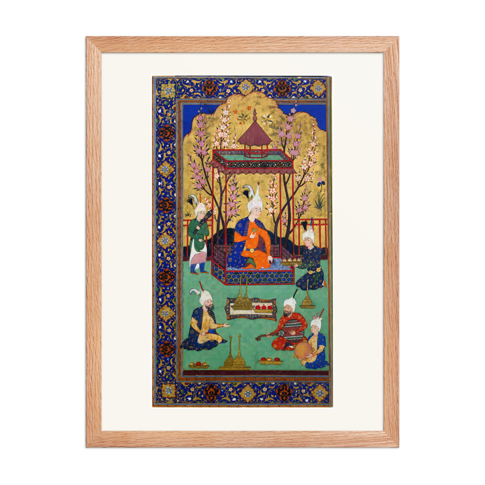 Prince in a Garden Courtyard — Tabriz, 1525 | Restored Persian Wall Art — view 5