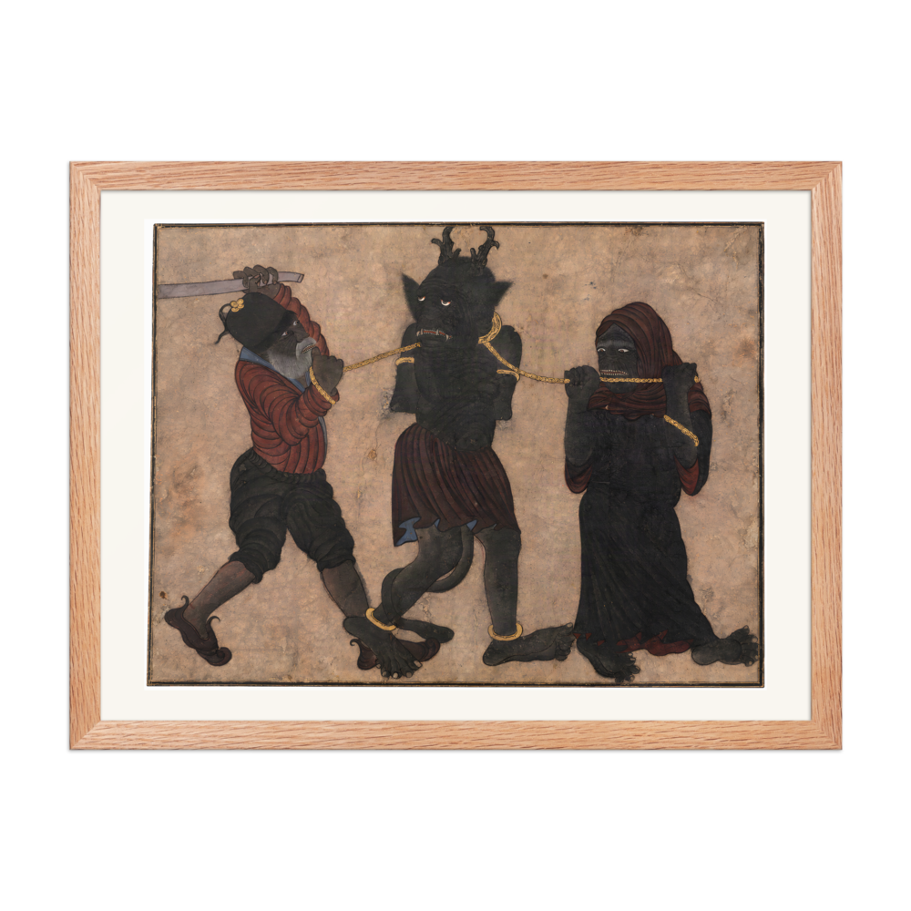 Demon in Chains — Timurid Album Leaf | Restored Persian Wall Art — view 5