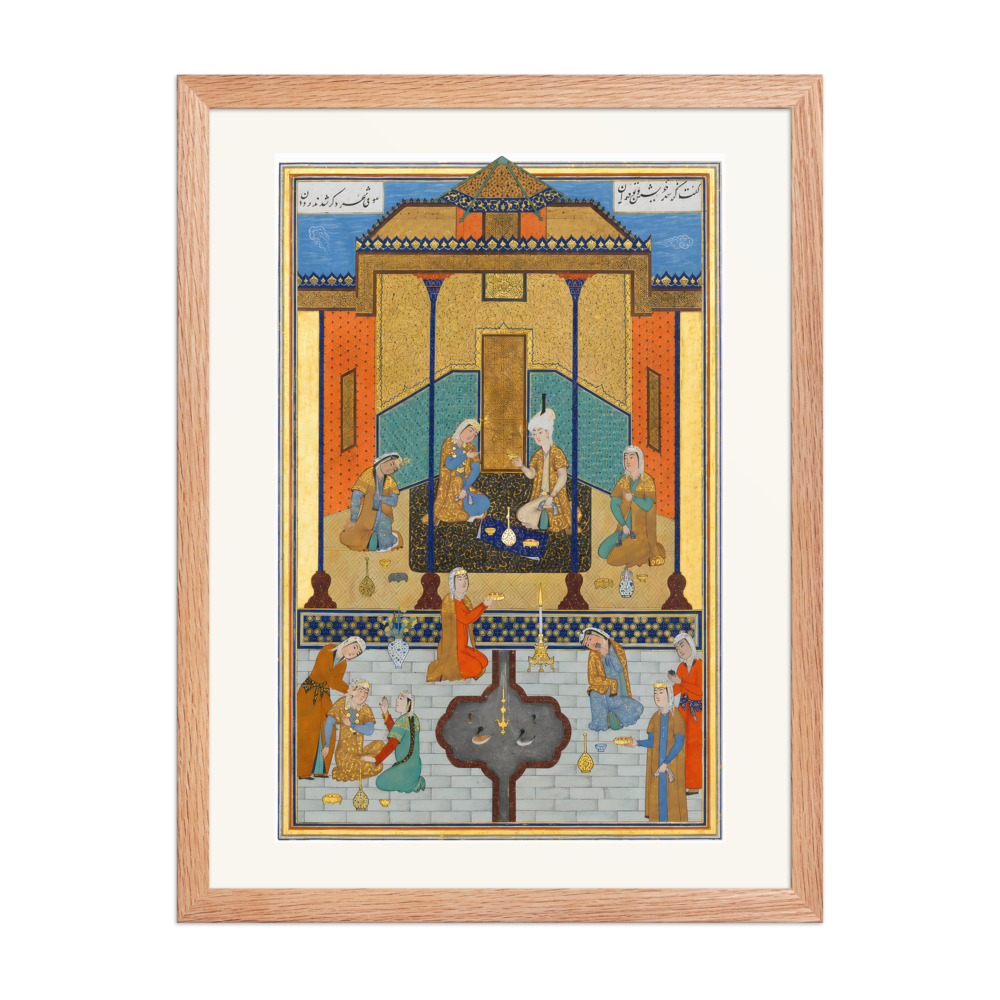 Bahram Gur in the Sandal Palace on Thursday — Herat, 1525 | Restored Persian Wall Art — view 5