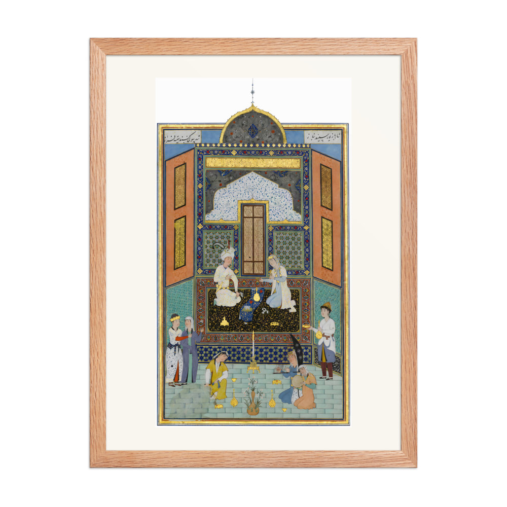 Bahram Gur in the White Palace on Friday — Herat, 1525 | Restored Persian Wall Art — view 5