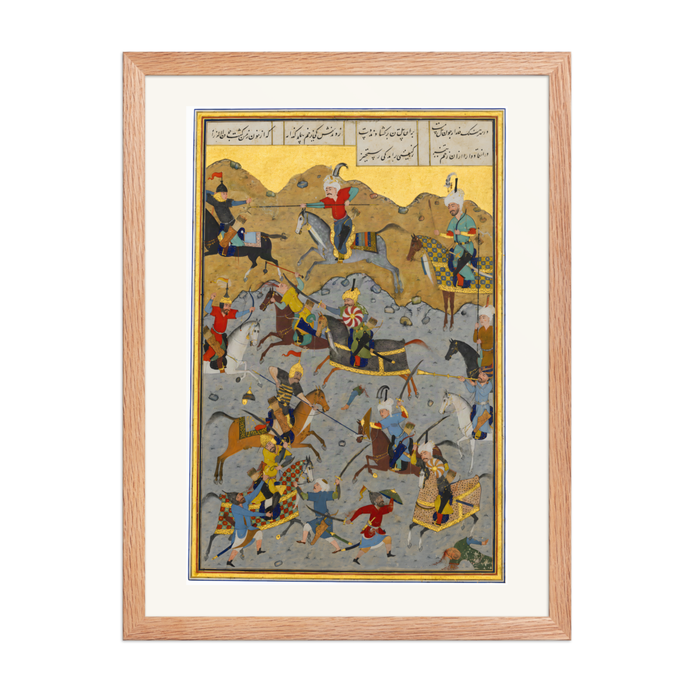 The Battle between Alexander and Darius — Herat, 1525 | Restored Persian Wall Art — view 5