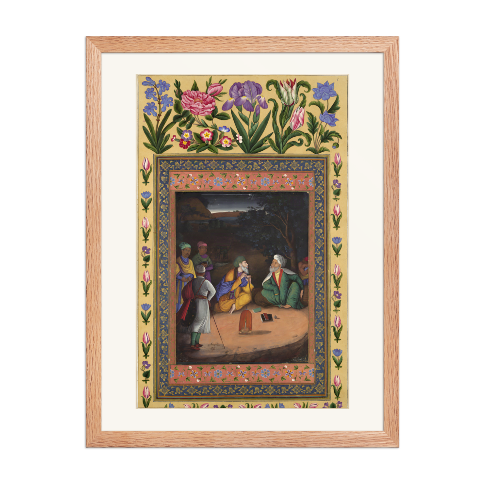 A Night-time Gathering — Davis Album, 1664 | Restored Persian Wall Art — view 5