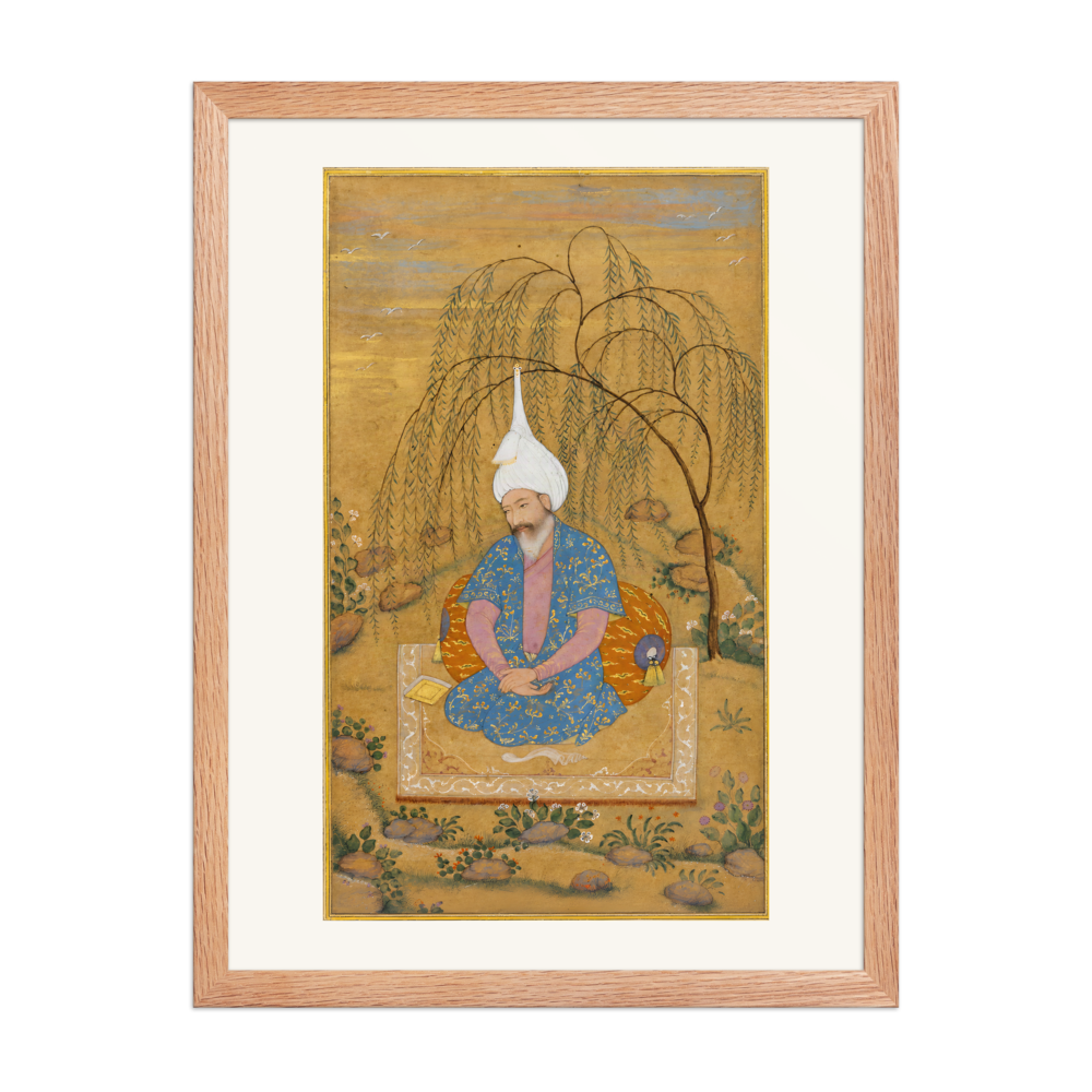 Shah Tahmasp Seated beneath a Willow — Safavid Qazvin | Restored Persian Wall Art — view 5