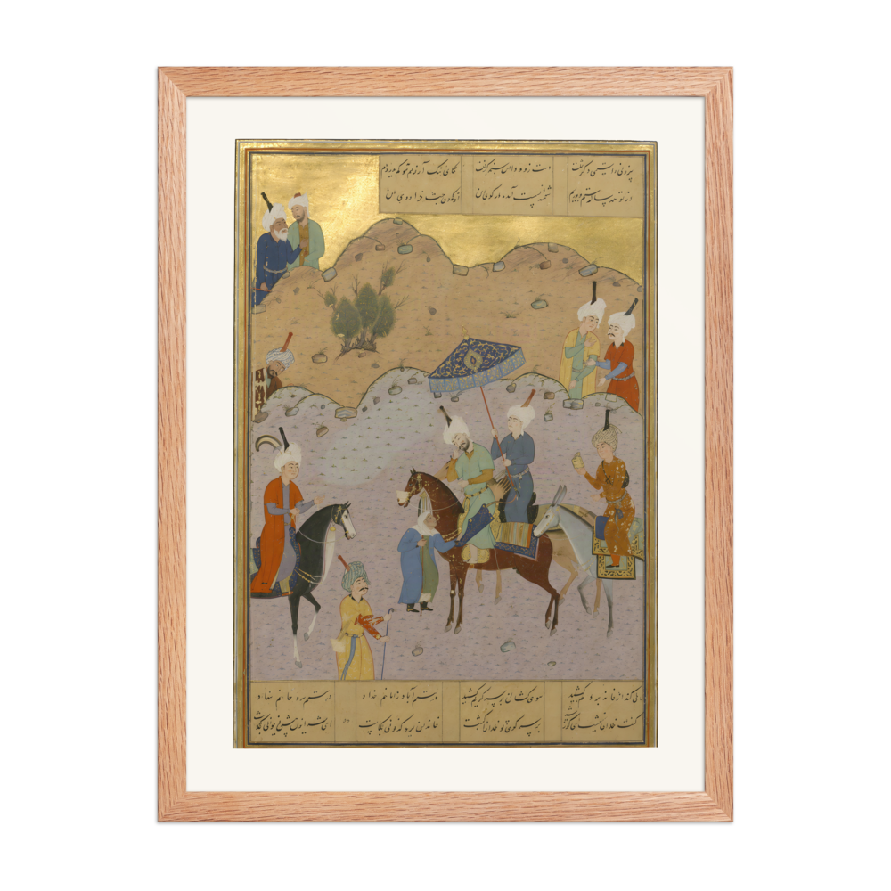 Sultan Sanjar and the Old Woman — Khamsa of Nizami, Herat | Restored Persian Wall Art — view 5