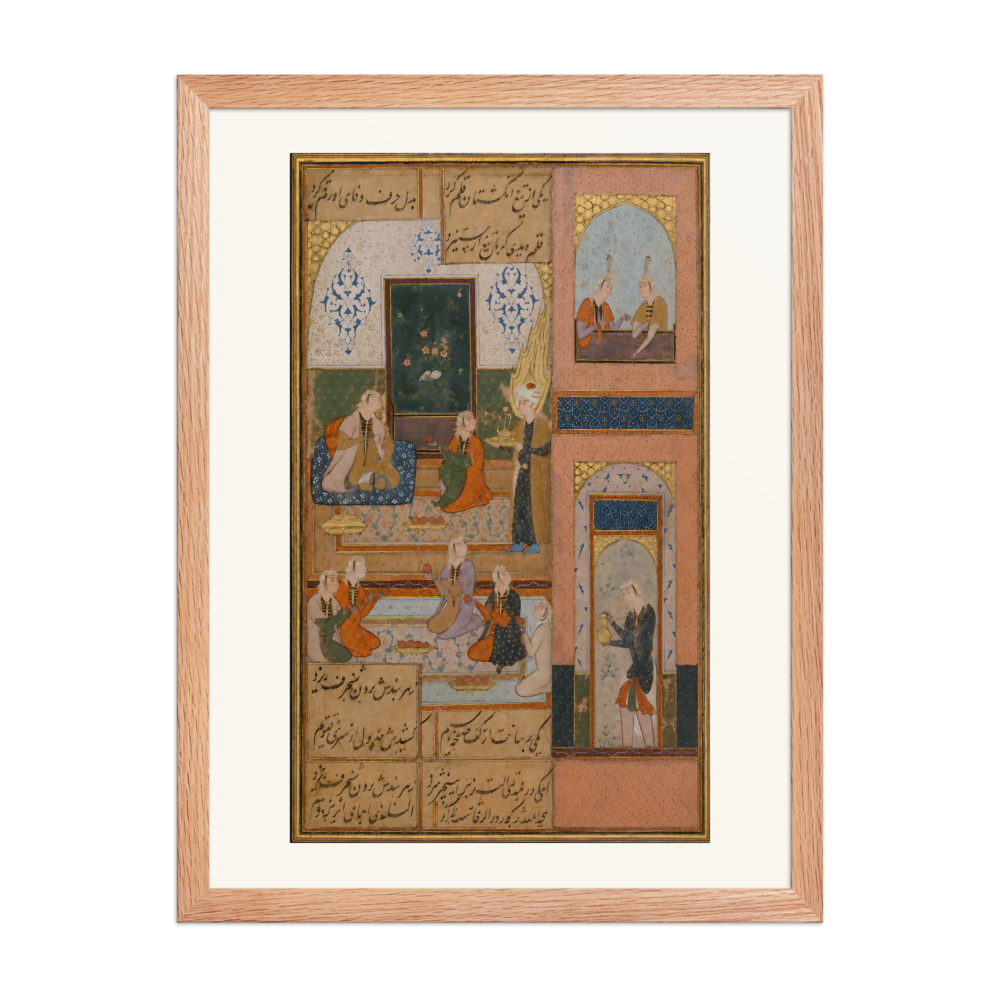 Yusuf Summoned to Zulaykha's Feast | Restored Persian Wall Art — view 5