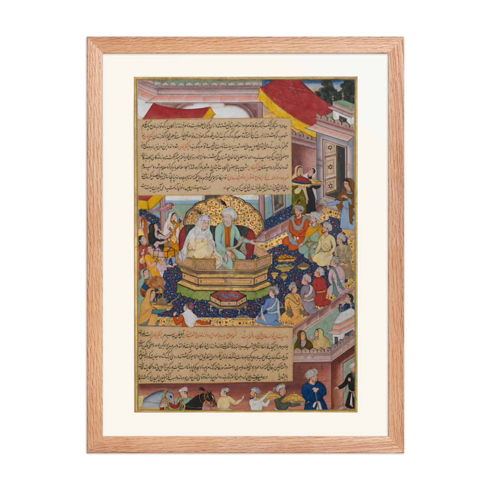 Tumanba Khan, His Wife and His Nine Sons — Chingiznama | Restored Mughal Wall Art — view 5