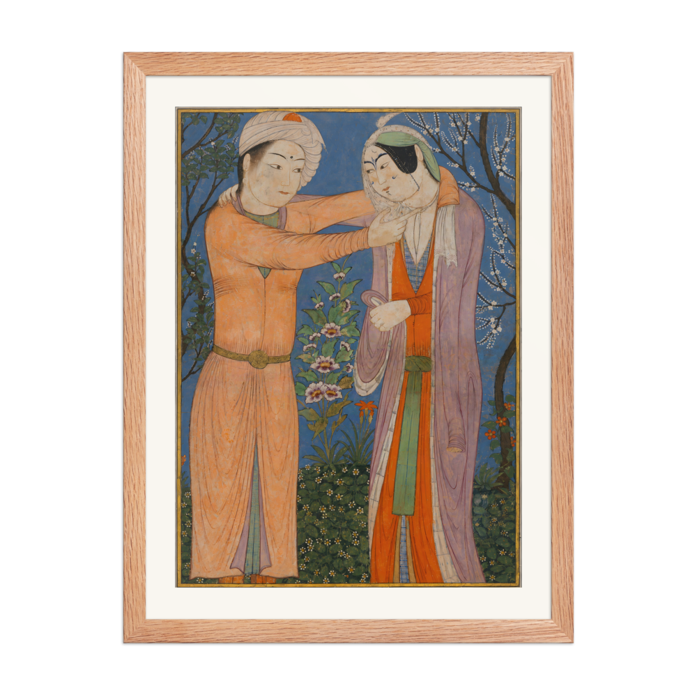 Princely Couple — Tabriz, about 1400 | Restored Persian Wall Art — view 5