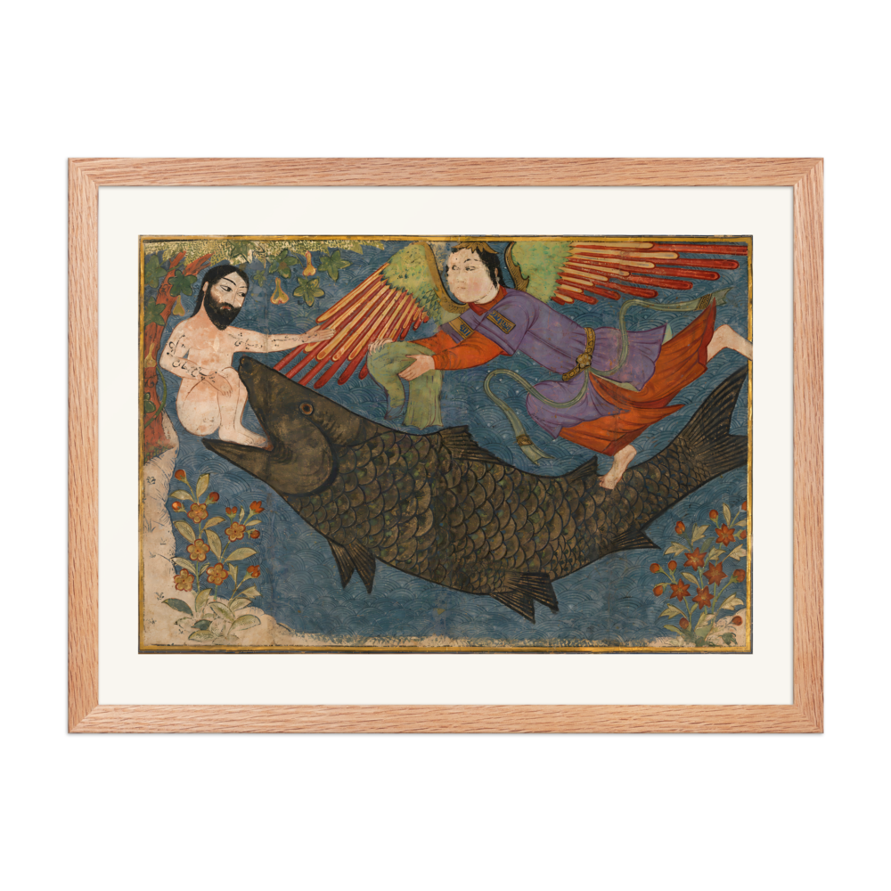 Jonah and the Whale — Ilkhanid Iran, about 1400 | Restored Persian Wall Art — view 5
