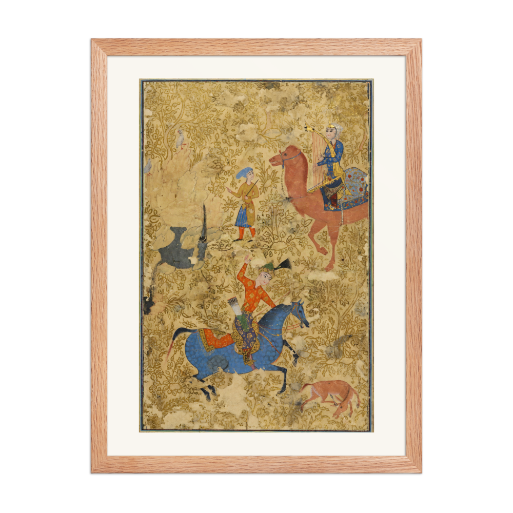 Bahram Gur and Azada — Safavid Shahnama | Restored Persian Wall Art — view 5