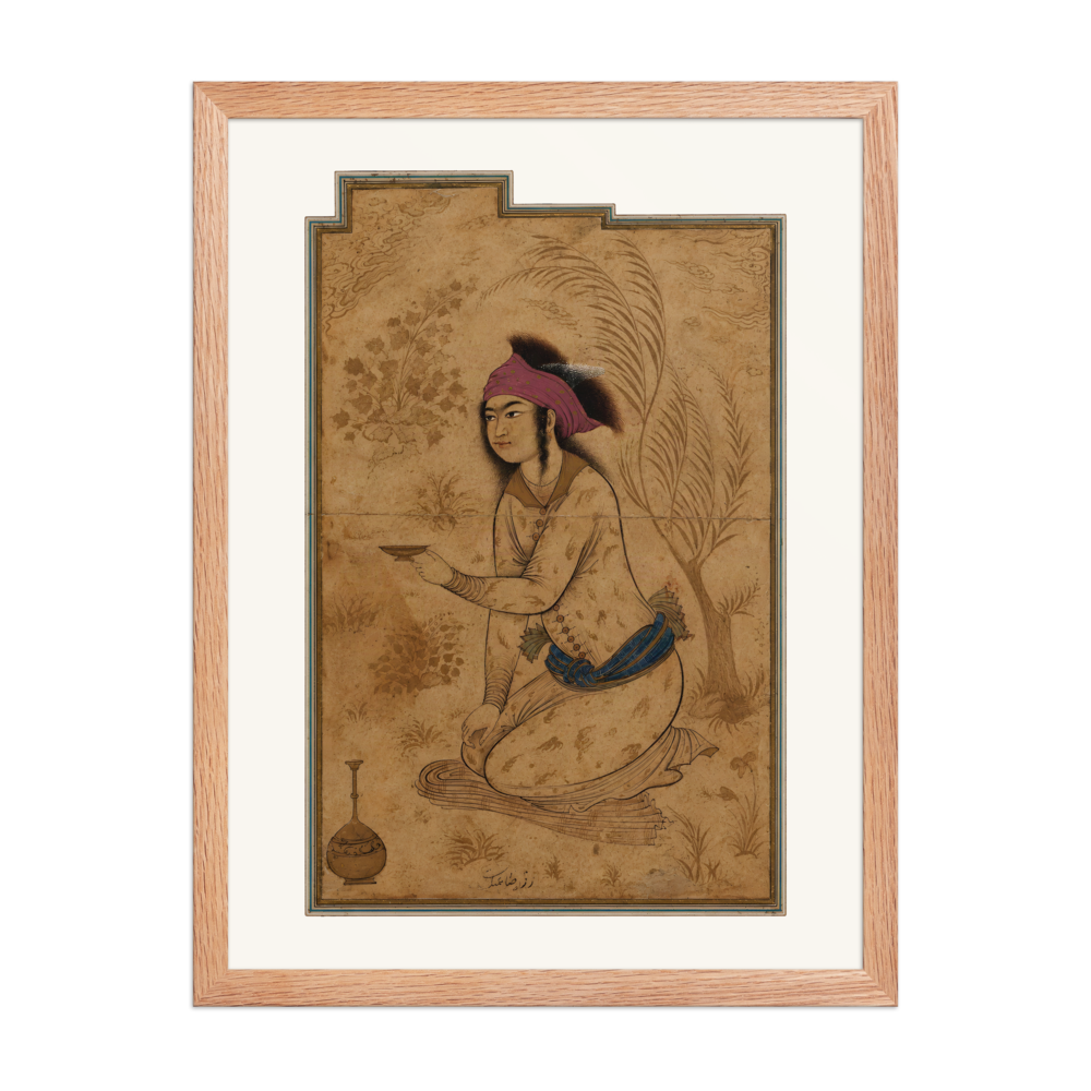 Youth Kneeling with a Wine-Cup — Isfahan School — view 5