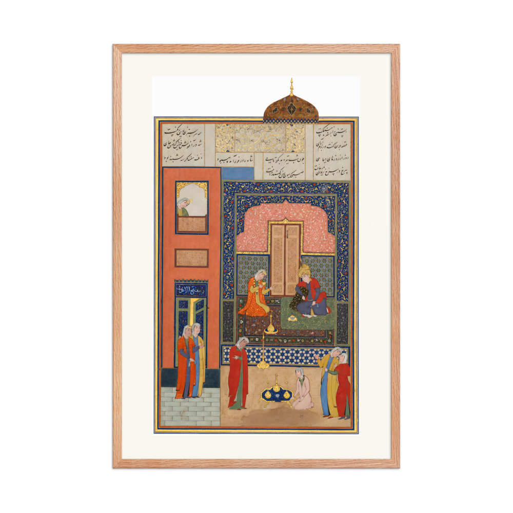 Bahram Gur in the Red Palace on Tuesday — Herat, 1525 | Restored Persian Wall Art — view 8