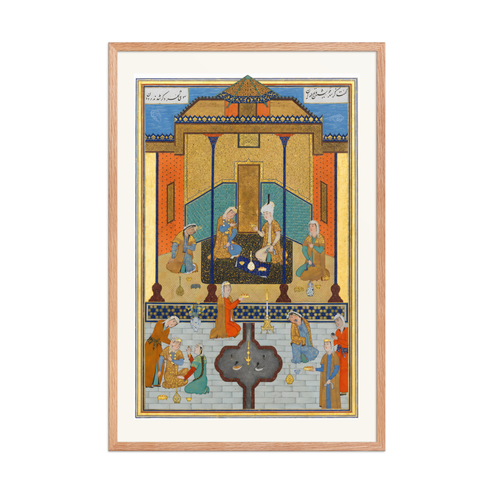 Bahram Gur in the Sandal Palace on Thursday — Herat, 1525 | Restored Persian Wall Art — view 8