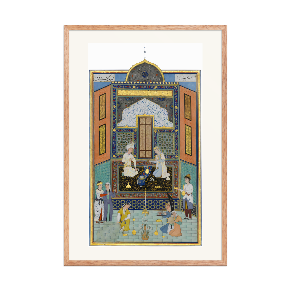 Bahram Gur in the White Palace on Friday — Herat, 1525 | Restored Persian Wall Art — view 8