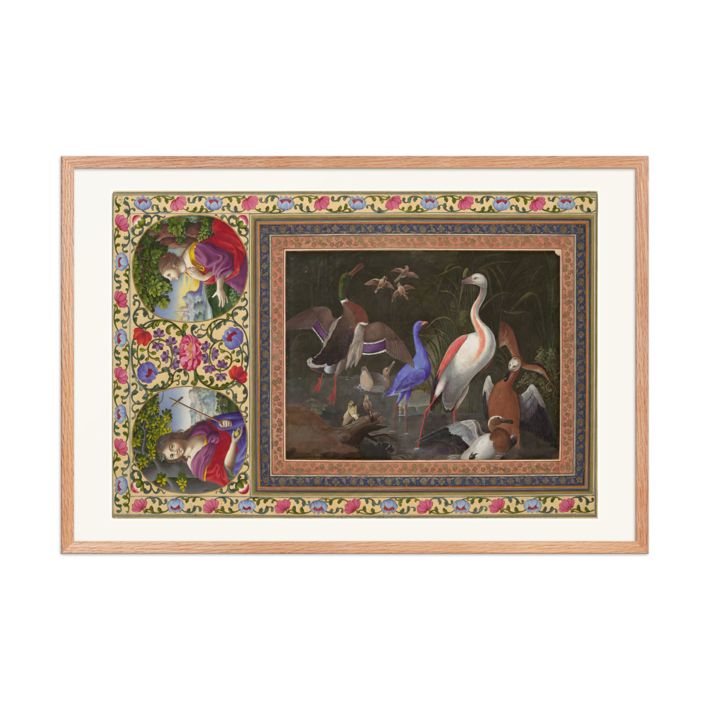 Aquatic Birds at a Pool — Davis Album | Restored Persian Wall Art — view 8