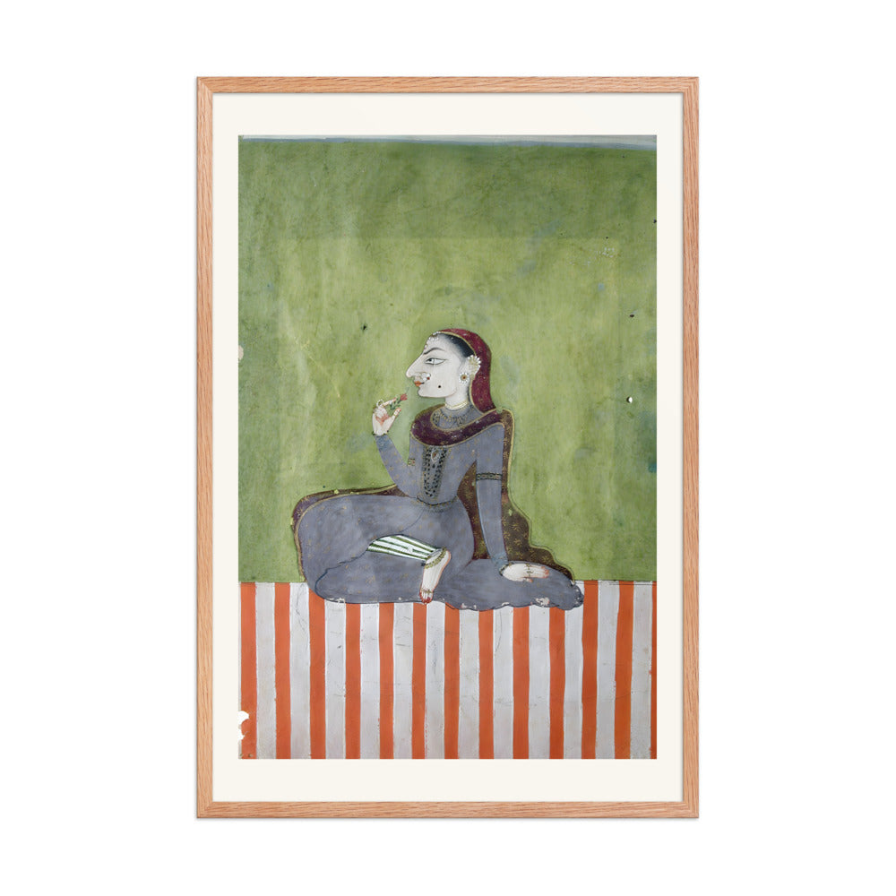 A Princess Smelling a Flower — Restored Indian Court Wall Art — view 11