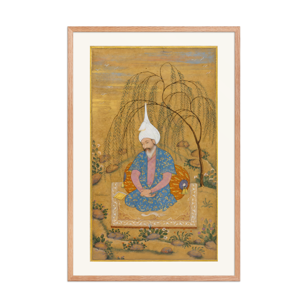 Shah Tahmasp Seated beneath a Willow — Safavid Qazvin | Restored Persian Wall Art — view 8