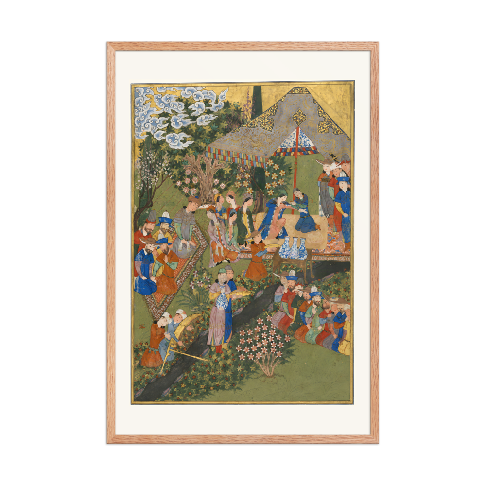 Royal Reception in a Landscape — Shiraz, 1444 (Right Panel) | Restored Persian Wall Art — view 8