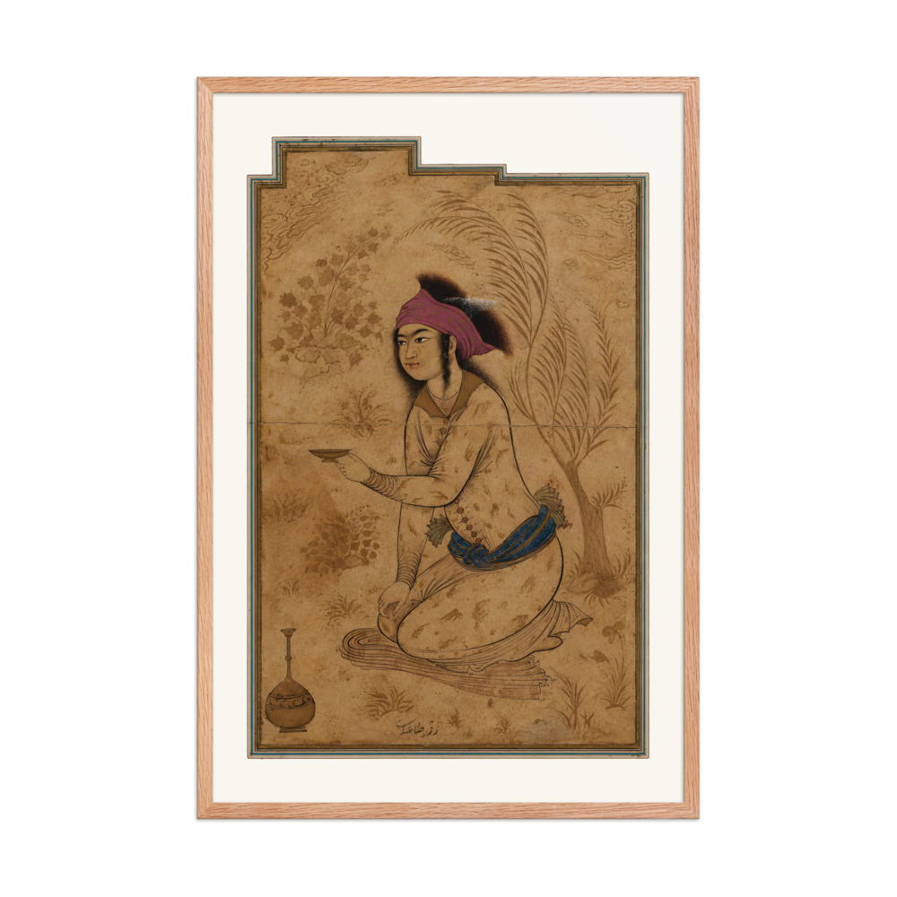 Youth Kneeling with a Wine-Cup — Isfahan School — view 8